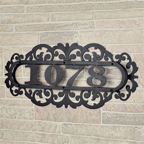 8 black metal art deco house numbers address plaques|art deco house numbers.